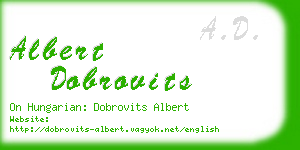 albert dobrovits business card